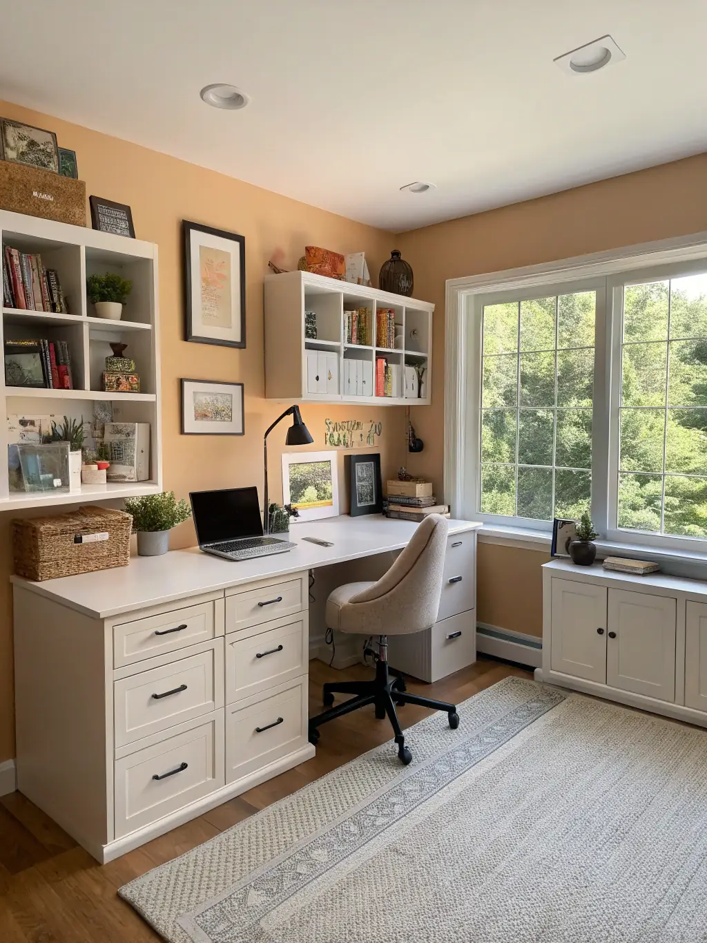 A home office with a mini-split unit ensuring a comfortable and productive workspace, highlighting energy efficiency.