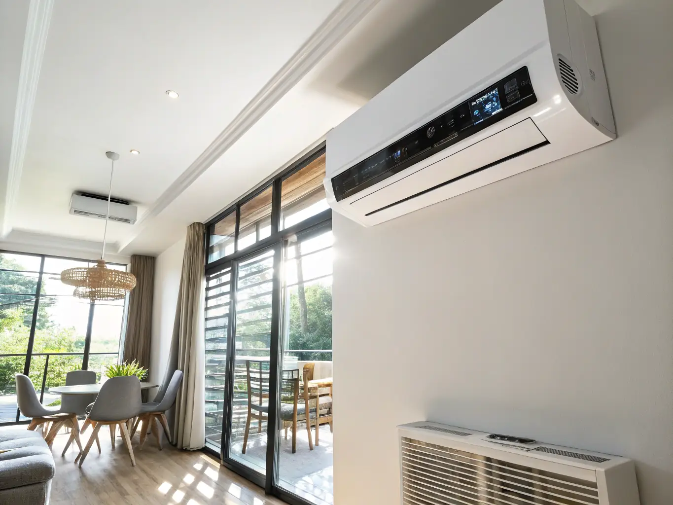 A well-maintained mini-split system with clean filters, showcasing the importance of regular maintenance.